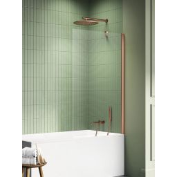 New Trendy New Soleo Copper Brushed parawan nawannowy 80 cm miedź szczotkowana/szkło przezroczyste P-0135