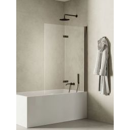 New Trendy New Soleo Gunmetal Brushed parawan nawannowy 100 cm prawy szczotkowany/szkło przezroczyste P-0142