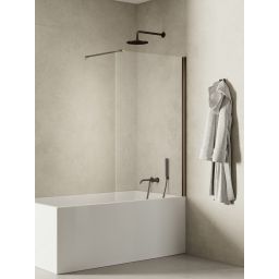 New Trendy New Soleo Gunmetal Brushed parawan nawannowy 90 cm 1-częściowy gunmetal szczotkowany/szkło przezroczyste P-0145-WP