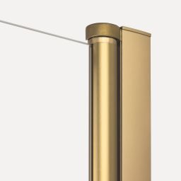 New Trendy New Soleo Gold Brushed parawan nawannowy 90 cm 1-częściowy złoty szczotkowany/szkło przezroczyste P-0172