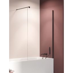 New Trendy Nesta Black parawan nawannowy 80 cm 1-częściowy czarny mat/szkło przezroczyste P-0200-WP