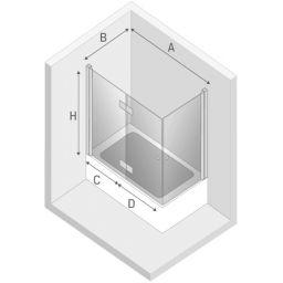 New Trendy New Soleo parawan nawannowy 120x70 cm lewy szkło przezroczyste P-0030/P-0024