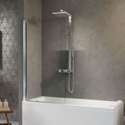 Novellini Aurora 1 parawan nawannowy 80 cm chrom/przezroczyste AURORAN180-1K