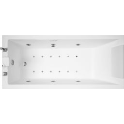 Novellini Calos 2.0 wanna prostokątna 150x70 cm z hydromasażem wodno-powietrznym Hydro Plus biała C2415070PC-A0K