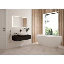 Oltens Hamnes Thin umywalka 60,5x41,5 cm owalna nablatowa biała 40320000