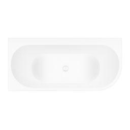 Zestaw Oltens Hulda wanna narożna 170x80 cm prostokątna z pokrywą korka biały połysk (11005000, 09002000)