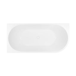 Zestaw Oltens Delva wanna narożna 170x80 cm prostokątna z pokrywą korka biały połysk (11000000, 09002000)