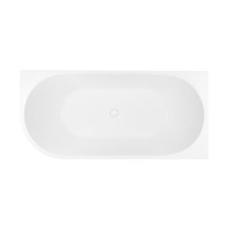 Zestaw Oltens Delva wanna wolnostojąca 150x75 cm narożna prawa z pokrywą korka biały (11006000, 09002000)