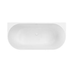 Oltens Holma wanna przyścienna 160x75 cm owalna biała 12300900