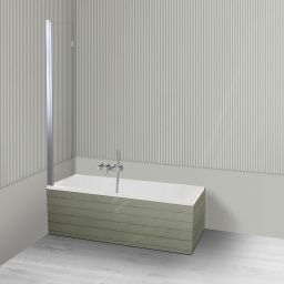 Oltens Langfoss Sela zestaw wanna prostokątna 140x70 cm akrylowa biała z parawanem nawannowym 115 cm 2-częściowy chrom 18000000