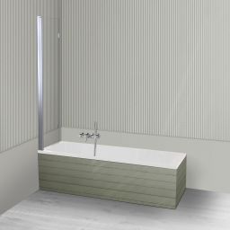 Oltens Langfoss Sela zestaw wanna prostokątna 170x70 cm akrylowa biała z parawanem nawannowym 115 cm 2-częściowy chrom 18003000