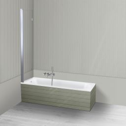 Oltens Lykke Sela zestaw wanna prostokątna 150x70 cm akrylowa biała z parawanem nawannowym 115 cm 2-częściowy chrom 18010000