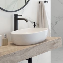 Oltens Hamnes umywalka 47,5x34 cm nablatowa owalna z powłoką SmartClean biała 40809000