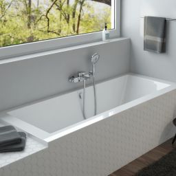 Zestaw Oltens Langfoss wanna prostokątna 150x70 cm z syfonem Fusa i nośnikiem Schedpol Stabilsound LED (10002000, 03002100, 1028LED)