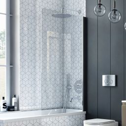 Oltens Fulla parawan nawannowy 85 cm 1-częściowy chrom połysk/szkło przezroczyste 23102100