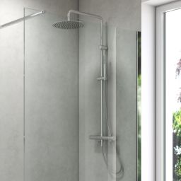 Oltens Boran zestaw prysznicowy ścienny termostatyczny z deszczownicą chrom 36502100