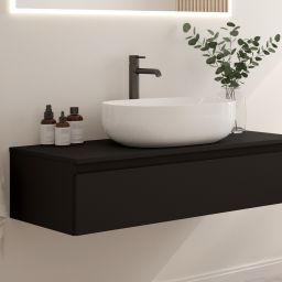 Oltens Vernal blat naszafkowy 100,4x46,4 cm slim czarny 63006300