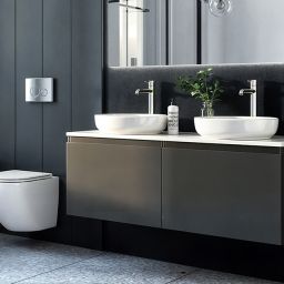 Oltens Vernal zestaw mebli łazienkowych 120 cm z blatem grafit mat/biały połysk 68245400