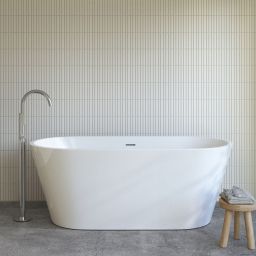 Oltens Yrsa wanna wolnostojąca 160x75 cm owalna akrylowa biała 12023000