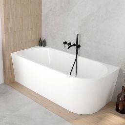 Oltens Delva wanna narożna 150x75 cm prostokątna biała 11007000