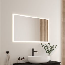 Oltens Nordlis lustro 60x100 cm prostokątne z oświetleniem z przodu z matą grzewczą 64106000