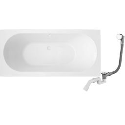 Zestaw Oltens Lykke wanna prostokątna 170x75 z kompletem odpływowo-przelewowym Oster (10013000, 03001100)