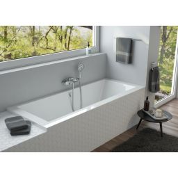 Zestaw Oltens Langfoss wanna prostokątna 170x70 cm z syfonem Fusa i nośnikiem Schedpol Stabilsound LED (10004000, 03002100, 1028LED)