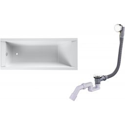 Zestaw Oltens Langfoss wanna prostokątna 170x75 cm z kompletem odpływowo-przelewowym Oster (10005000, 03001100)