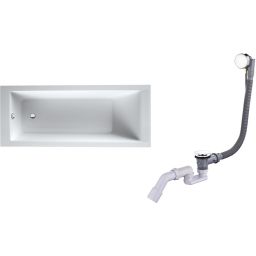 Zestaw Oltens Langfoss wanna prostokątna 170x70 cm z kompletem odpływowo-przelewowym Oster (10004000, 03001100)