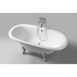 Polysan Regata wanna wolnostojąca 175x85 cm owalna biała z łapami chrom mat 10231