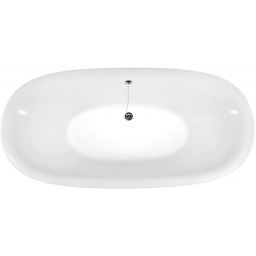 Polysan Regata wanna wolnostojąca 175x85 cm owalna czarno-biała z łapami chrom mat 10251
