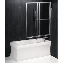 Polysan Olbia parawan nawannowy 123 cm srebrny/szkło przezroczyste 30317