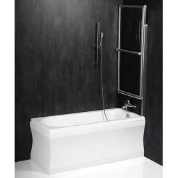 Polysan Olbia parawan nawannowy 123 cm srebrny/szkło przezroczyste 30317