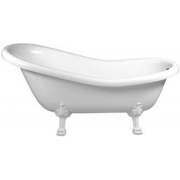 Polysan Retro wanna wolnostojąca 173x75 cm owalna biała z łapami białymi 36612