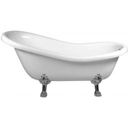 Polysan Retro wanna wolnostojąca 158x73 cm owalna biała z łapami chrom mat 37122