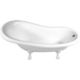 Polysan Retro wanna wolnostojąca 158x73 cm owalna biała z łapami białymi 37112