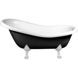 Polysan Retro wanna wolnostojąca 169x75 cm owalna czarno-biała z łapami białymi 72968