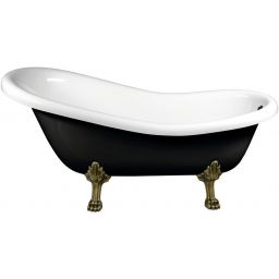 Polysan Retro wanna wolnostojąca 158x73 cm owalna czarno-biała z łapami brąz 72972