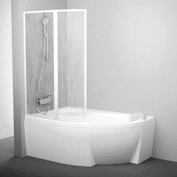 Ravak Rosa VSK2 170 L parawan nawannowy 2-częściowy lewy biały/polistyren rain 76LB010041