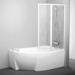 Ravak Rosa VSK2 140 P parawan nawannowy 2-częściowy prawy biały/polistyren rain 76P7010041