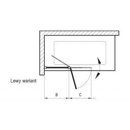 Ravak Chrome CVS2-100 L parawan nawannowy 100 cm 2-częściowy lewy satyna/przezroczyste 7QLA0U00Z1