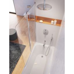 Ravak Chrome CVS2-100 L parawan nawannowy 100 cm 2-częściowy lewy satyna/przezroczyste 7QLA0U00Z1