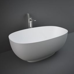 Rak Ceramics Rak Cloud wanna wolnostojąca 140x75,3 owalna szara mat CLOBT14075503