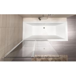 Rea Agat-2 parawan nawannowy 100x140 cm 2-częściowy profile chrom REA-W0300