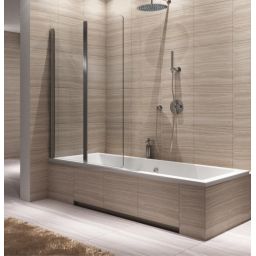 Rea Agat-2 parawan nawannowy 100x140 cm 2-częściowy profile chrom REA-W0300