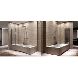 Rea Agat-2 parawan nawannowy 100x140 cm 2-częściowy profile chrom REA-W0300