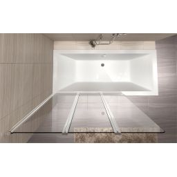 Rea Agat-3 parawan nawannowy 120x140 cm 3-częściowy profile chrom REA-W0301