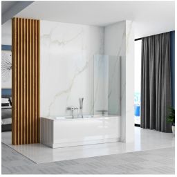 Rea Lagos Fix parawan nawannowy 70 cm 1-częściowy chrom/szkło przezroczyste REA-W5674