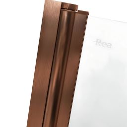 Rea Agat parawan nawannowy 120 cm 3-częściowy miedź szczotkowany/szkło przezroczyste REA-W5697
