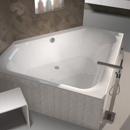 Riho Austin wanna narożna 145x145 cm biały błyszczący B005001005